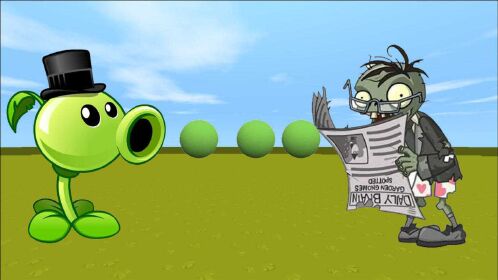 迷你世界植物大战僵尸:豌豆射手大战100只报纸僵尸!