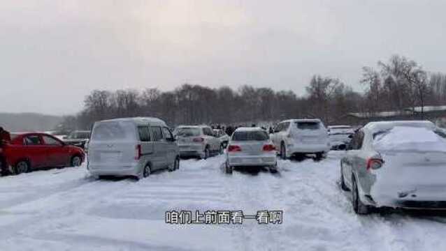 大东北零下三十多度大雪纷飞!车却一辆一辆往农村水库开,人手提着两袋鱼!