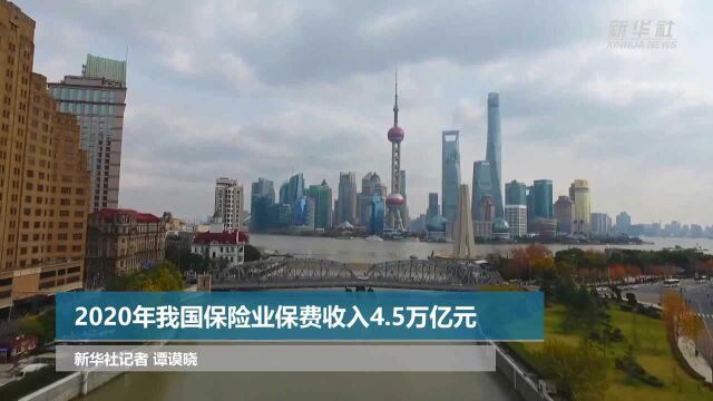 2020年我国保险业保费收入4.5万亿元