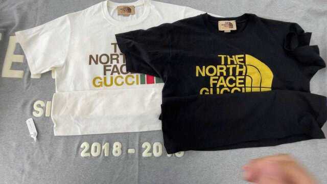 gucci 北面 体恤短袖真假对比2