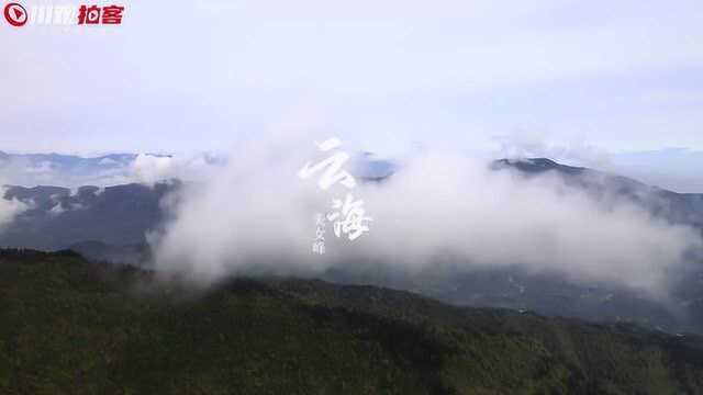 乐山沙湾:雨后“美女峰” 云雾缭绕宛如仙境