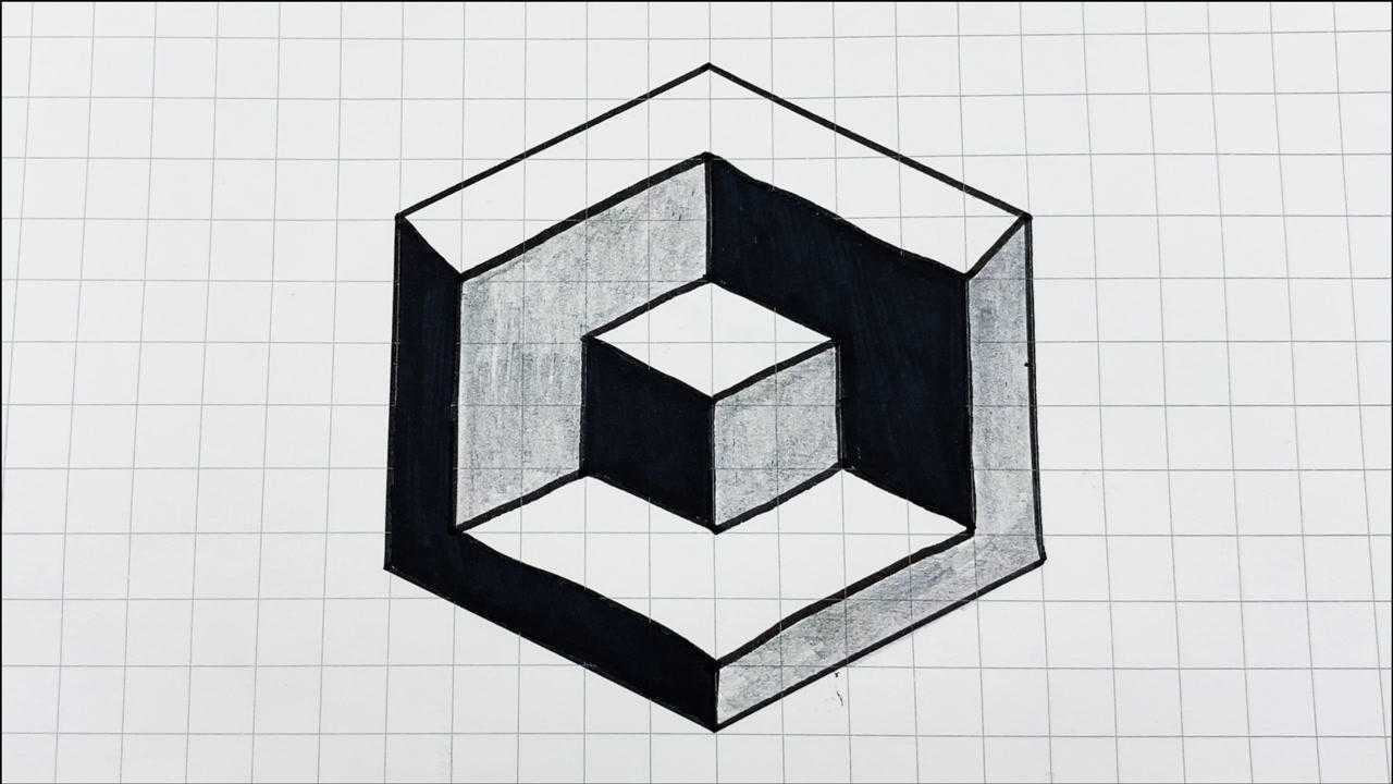 超简单的3d立体图形一分钟即可完成快来试试