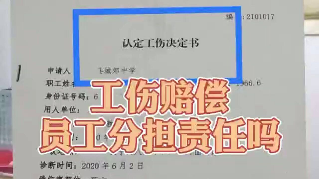 劳动仲裁工伤赔偿.员工本人需要承担责任吗?腾讯视频