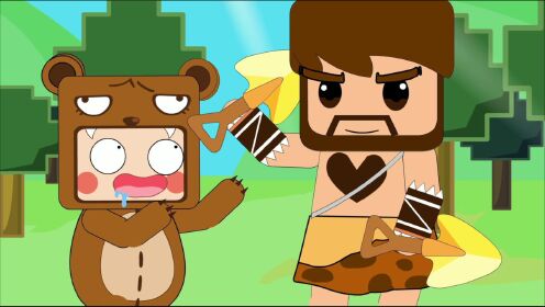 迷你世界寓言故事:熊孩子专心玩玩具不搭理旁边的大灰狼_高清1080p