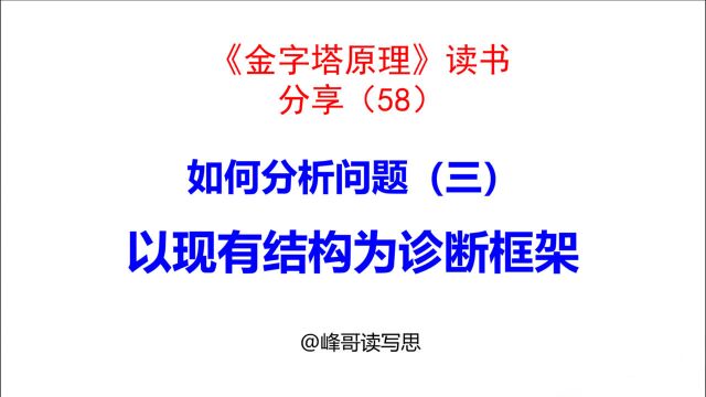 《金字塔原理》读书分享58:如何分析问题(三):以现有结构为诊断框架