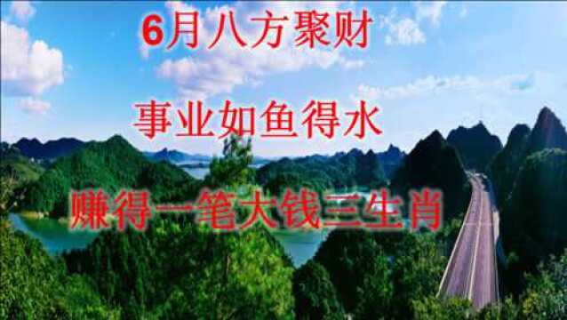 6月八方聚财,事业如鱼得水,赚得一笔大钱三生肖