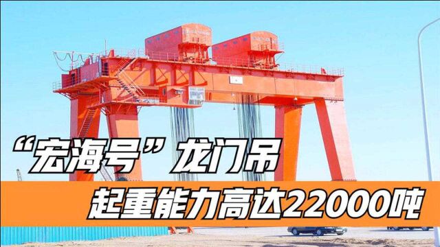 宏海号龙门吊有多厉害?起重能力达22000吨,可吊起400节火车车厢