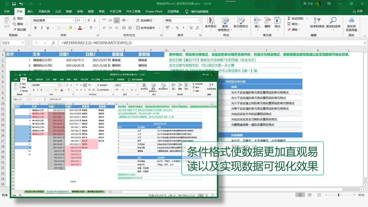 excel高级功能条件格式第一篇-突出显示单元格规则_高清