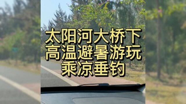 太阳河大桥下高温避暑游玩乘凉垂钓好去处