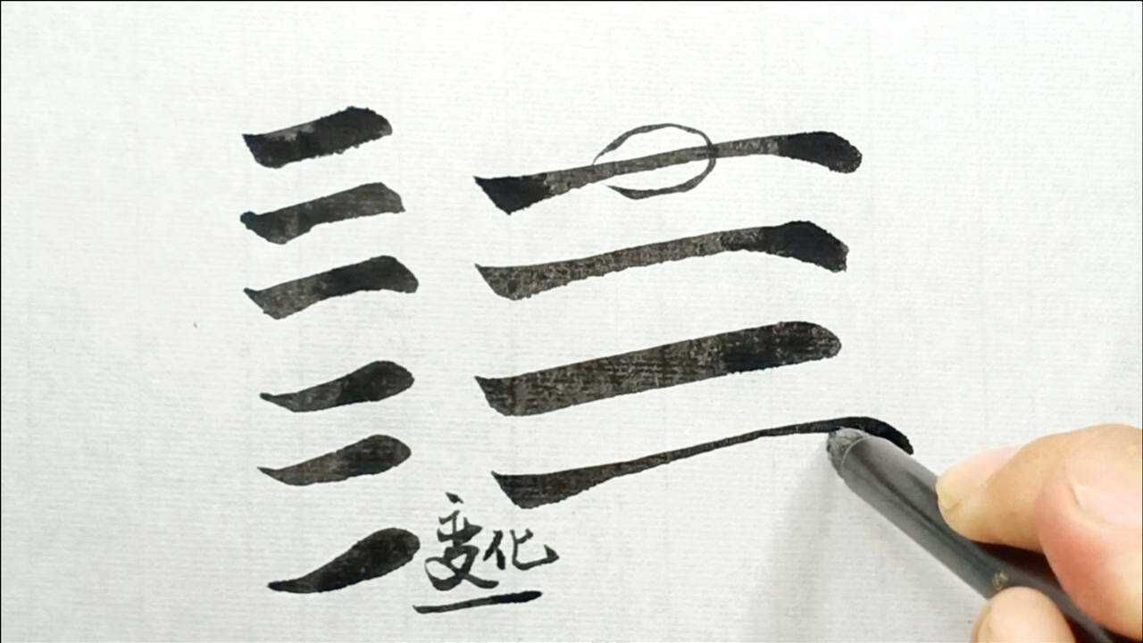 毛笔楷书书法,基本笔画:横画