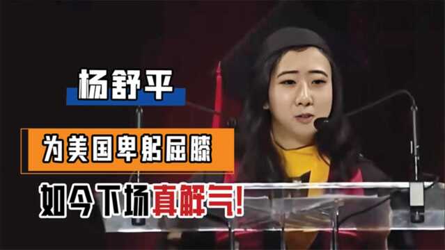 杨舒平公费留学生“跪舔”美,踩国家拿绿卡,如今自食其果