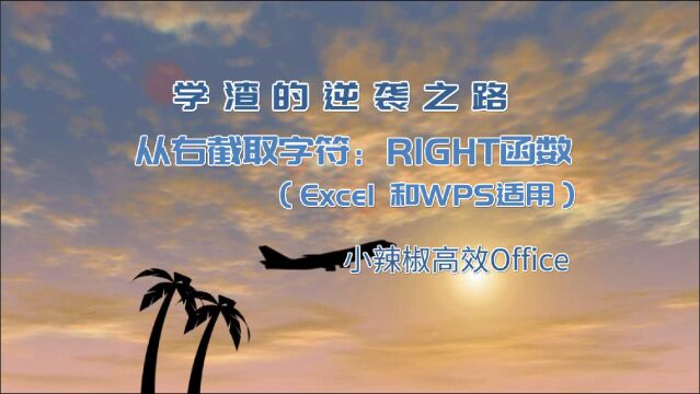 从右端截取指定个数字符Right函数Excel函数公式学习(Office及WPS)