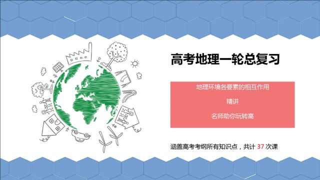 高考地理:名师精讲地理环境各要素的相互作用,助你完胜高考