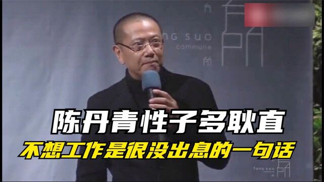 陈丹青性子多耿直:不想工作是很没出息的一句话,做人不能太堕落