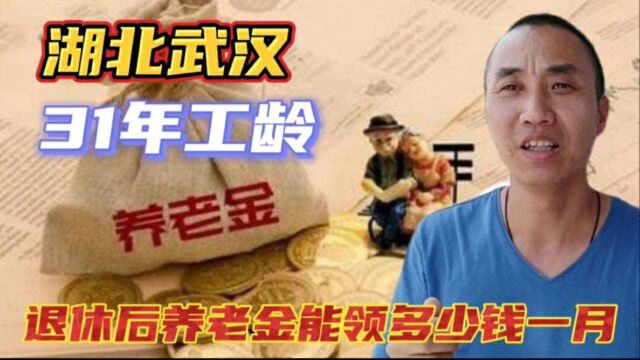 1971年出生,31年工龄,湖北武汉退休后养老金能开多少钱一个月