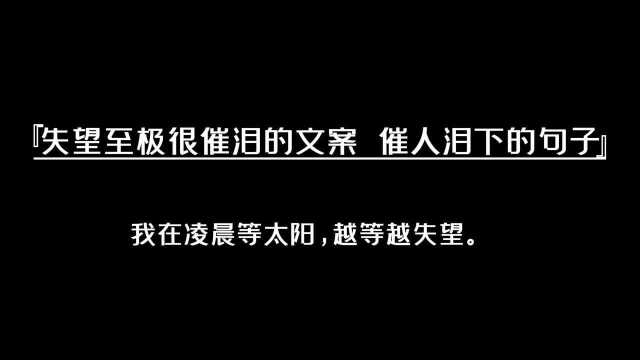 『失望至极很催泪的文案 催人泪下的句子』