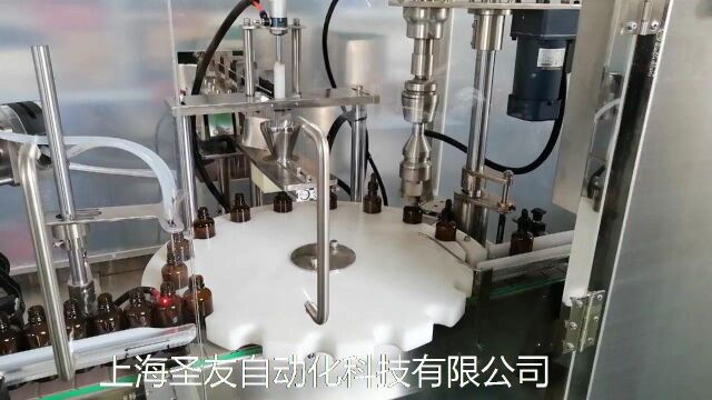 上海圣友全自动液体灌装机 液体定量灌装机 口服液灌装旋盖贴标机