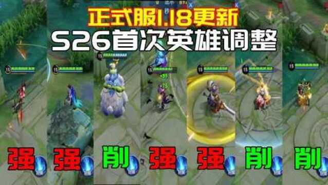 18日S26赛季首次英雄调整:7英雄改动,芈月加强赵云优化!#王者荣耀 #王者荣耀更新