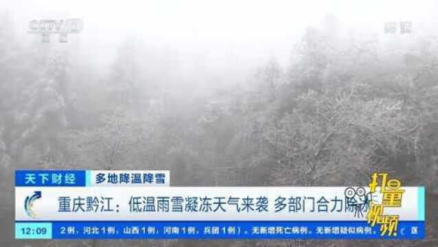 重庆黔江:低温雨雪凝冻天气来袭,多部门合力除冰