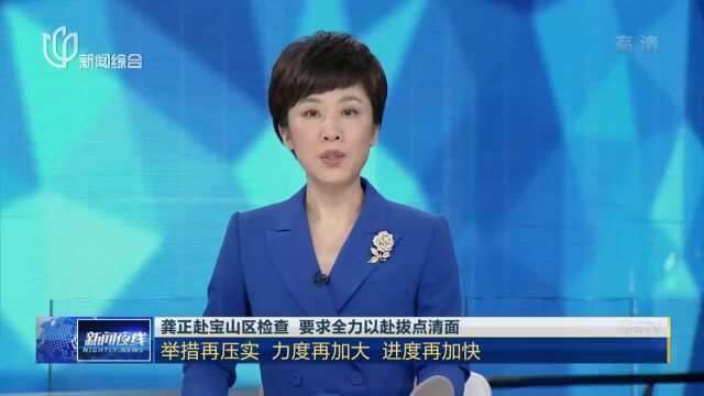 龚正赴宝山区检查 要求全力以赴拔点清面 举措再压实 力度再加大 进度再加快