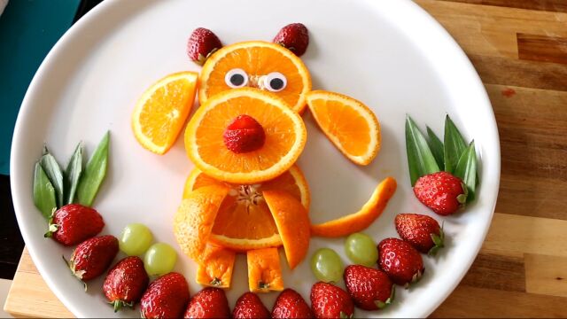 橙子做成小动物的造型图片
