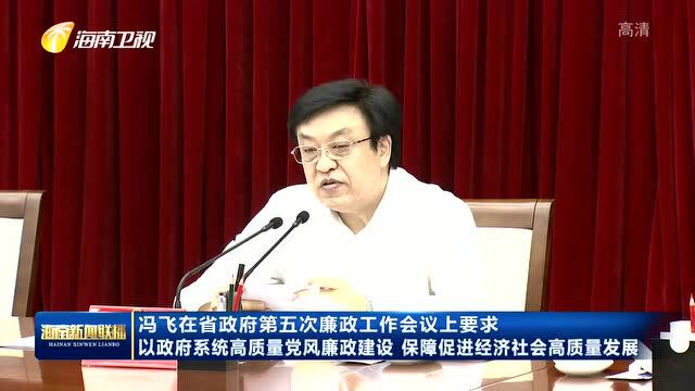 冯飞:以政府系统高质量党风廉政建设 保障促进经济社会高质量发展