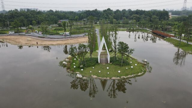 公园城市的温江表达⑤:鲁家滩湿地,市民拍雪山和休闲的场所