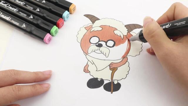 听寓言故事画慢羊羊简笔画