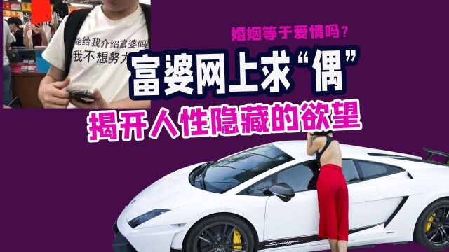 富婆网上“求偶”,揭开人类隐秘的欲望,爱情究竟是什么?