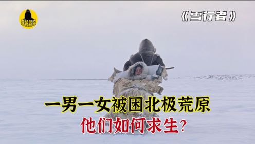 飞机半路没油坠落，一男一女流落北极荒原，高分电影《雪行者》