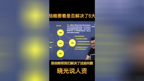 分析战略要看是否解决了5大问题，更多请关注视频号“晓光说人资”