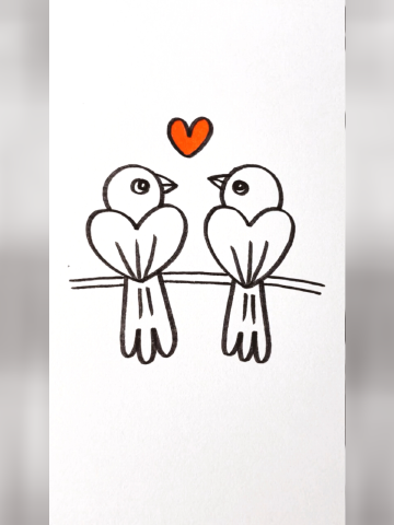 用两个爱心画一对小鸟,学会了吗# 简笔画 # 一起学画画