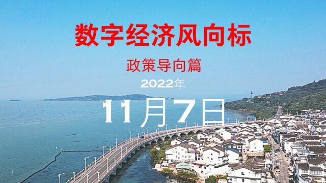 数字经济风向标政策篇2022年11月7日