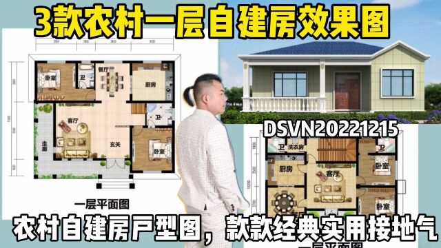 款款经典实用,3款农村一层自建房效果图,农村自建房户型图超赞 #农村建房设计图大全 #农村自建房设计图 #农村自建房户型图