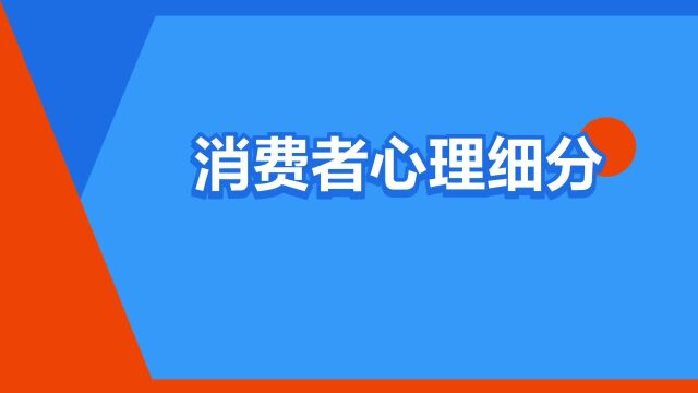 “消费者心理细分”是什么意思?