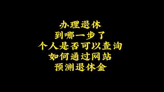 退休办理进度个人查询方式以及如何预测退休金#社保 #退休 #养老