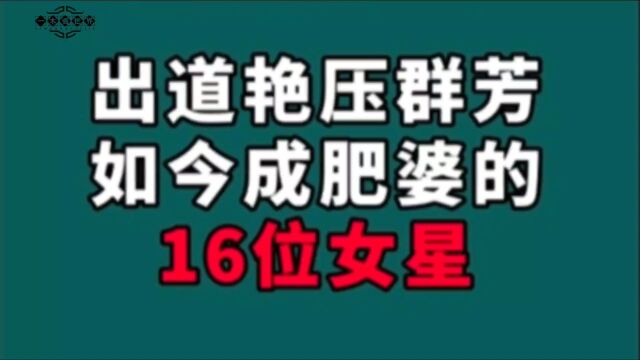 出道艳压群芳,如今成肥婆的16位女星!风韵犹存还是一胖毁所有?