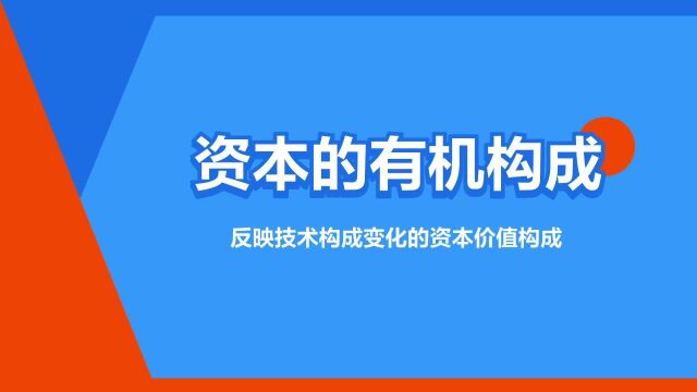 “资本的有机构成”是什么意思?