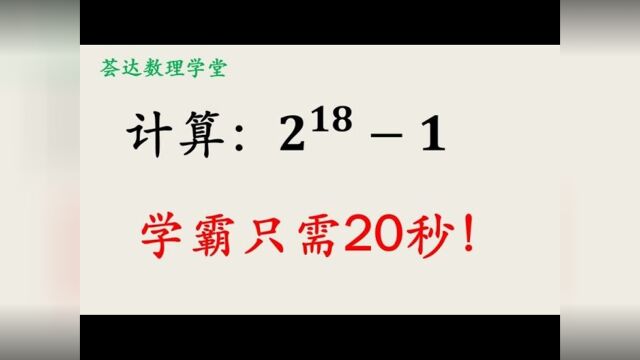 295大数的计算,求解2的18次方减一