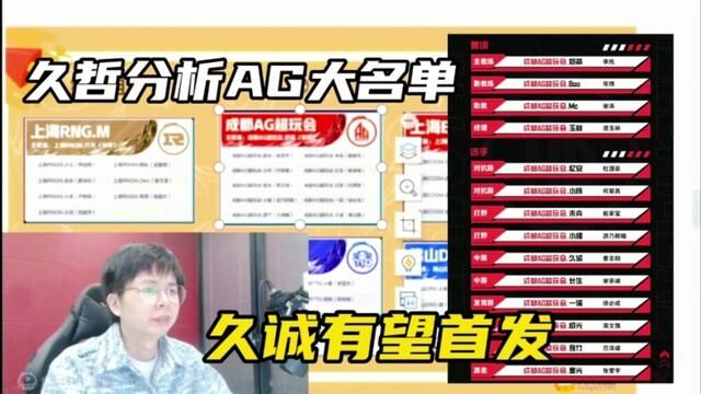 久哲分析AG大名单,久诚有望竞争上岗……