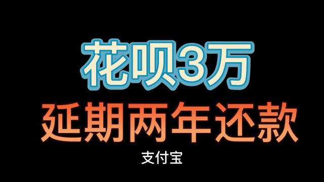 3.18日,花呗欠款3万,逾期后经过协商,支付宝同意我延期2年后再还款.