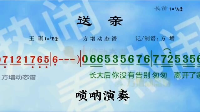 送亲#经典老歌 #动态曲谱 #唢呐演奏