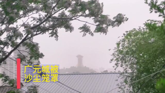 秦岭今日没挡住沙尘,广元城黄沙弥漫,空气质量已经爆表!