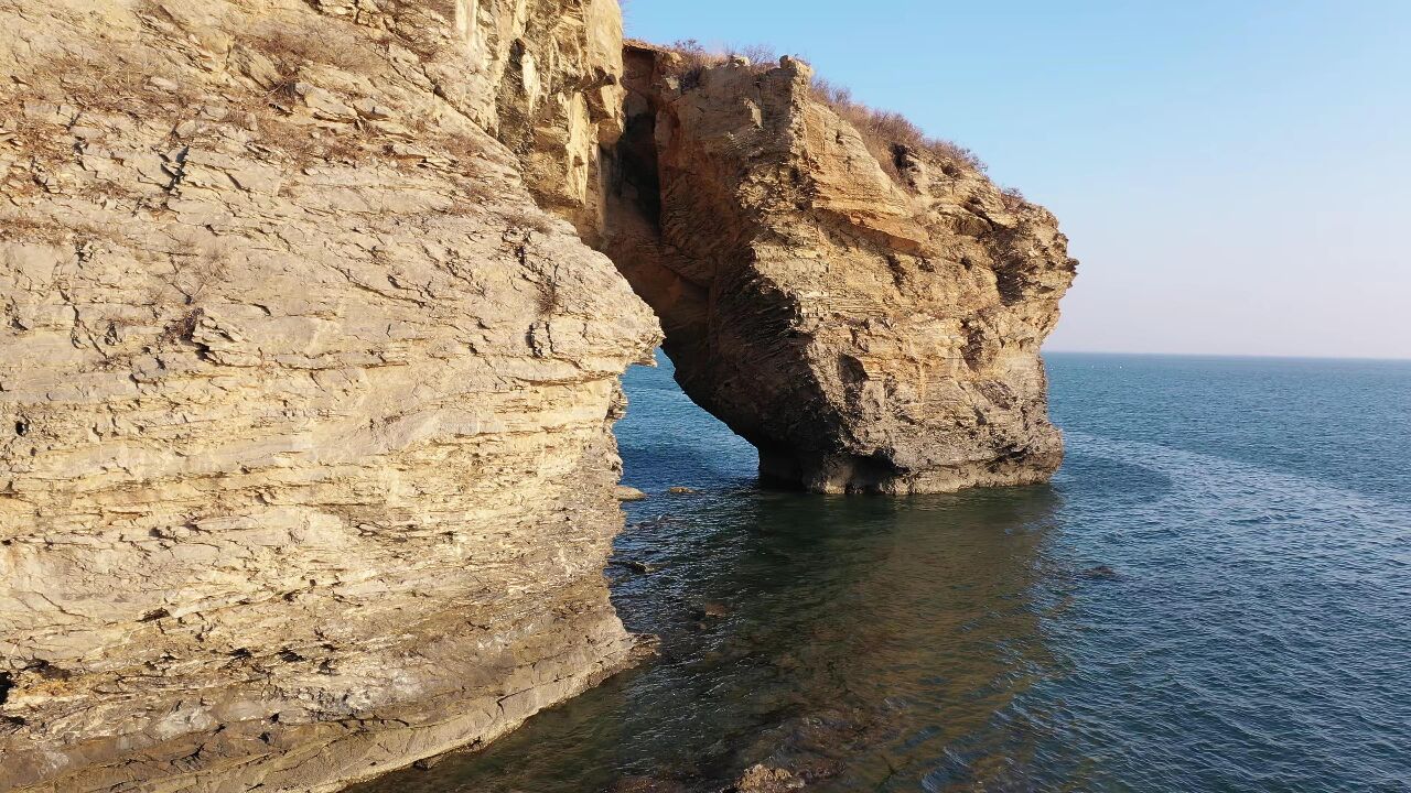 大连金石滩恐龙探海海滨航拍(2023.3.19)
