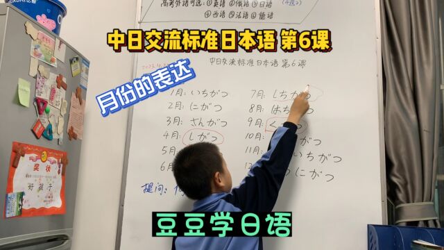 290:豆豆学日语,月份的表达,中日交流标准日本语第6课