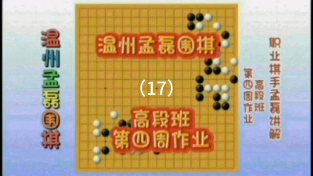 温州孟磊围棋高段班第四周作业17职业棋手孟磊讲解