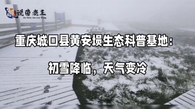 谷兮知事重庆城口县黄安损生态科普基地:初雪降临,天气变冷