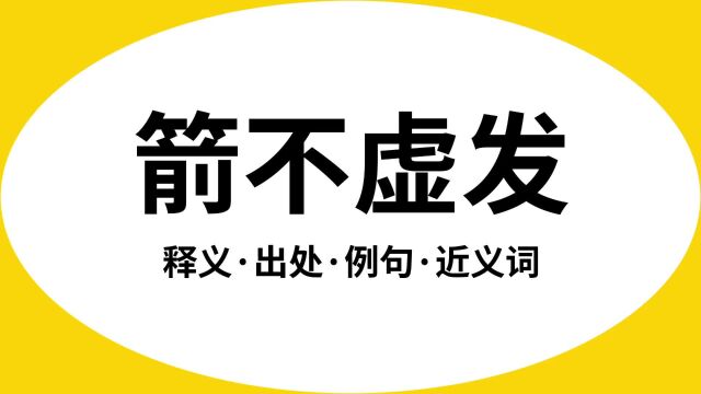 “箭不虚发”是什么意思?