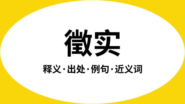 “徵实”是什么意思?