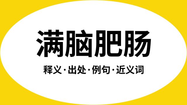 “满脑肥肠”是什么意思?